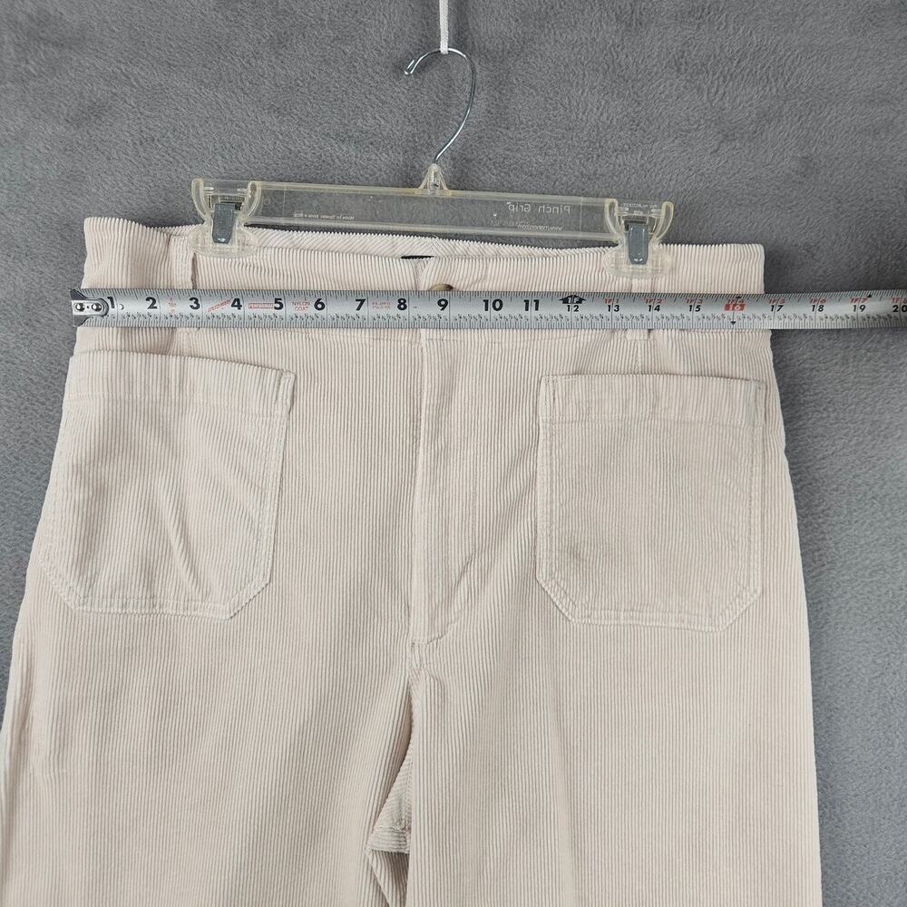 Maeve Anthropologie TheColette Corduroy Pants Women Cropped Wide Leg Cream Sz 32 - Picture 4 of 7